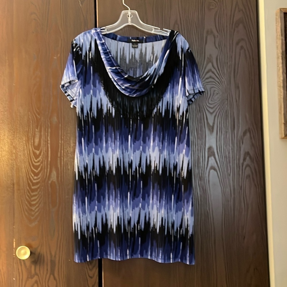 Style & Co blue/ black tunic/ dress. Size Large